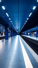 Fototapeta premium Modern train station interior