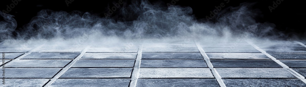 Aufkleber a misty surface with a grid pattern, creating an ethereal atmosphere, reminiscent of a foggy landsca
