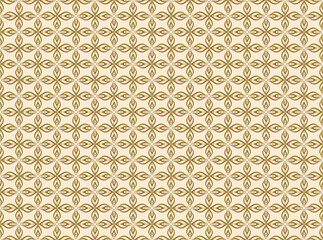 Golden floral batik pattern on a white background