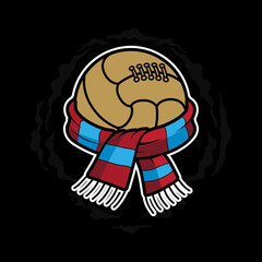 modern football with scarves ultras hooligan logo vector design