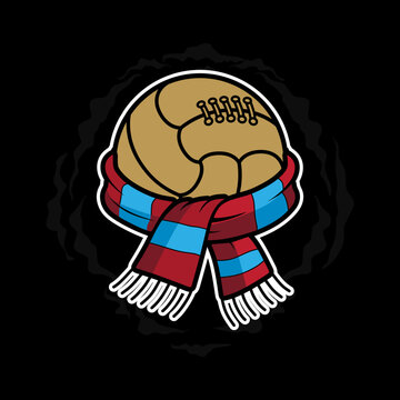 modern football with scarves ultras hooligan logo vector design