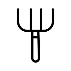 Pitchfork Line Icon of Gardening Tools Icon Set