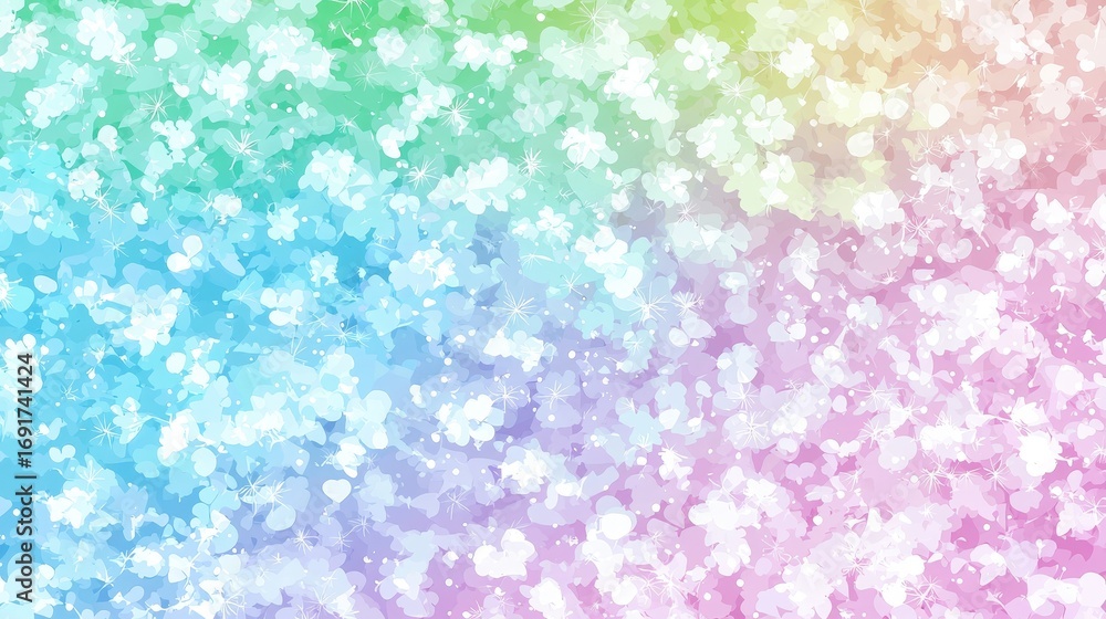 Poster a vibrant, abstract background featuring soft pastel colors and delicate floral patterns, creating a