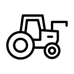 Tractor Line Icon of Farming Equipment Icon Set