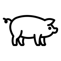 Pig Line Icon of Livestock Icon Set