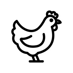 Chicken Line Icon of Livestock Icon Set