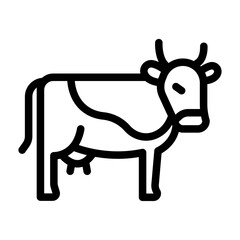 Cow Line Icon of Livestock Icon Set
