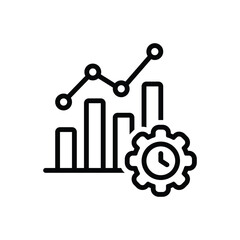 Black line icon for performance analytics