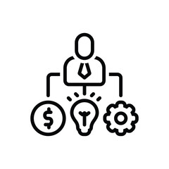 Black line icon for resource allocation