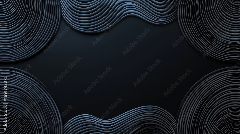 Poster a modern abstract design featuring flowing lines against a dark background, creating a dynamic and e