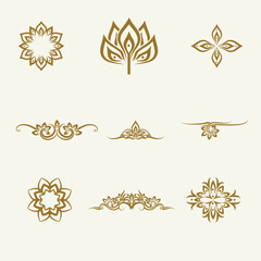 Ornamental Floral Vector Set – Decorative Vintage Frame and Border Elements