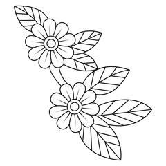 Flowing petal maze mandala coloring book page