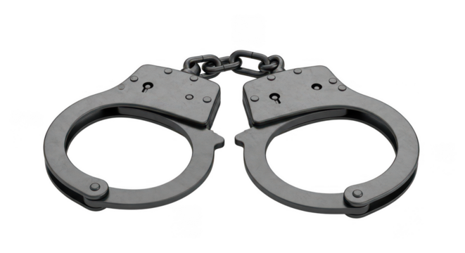 Handcuffs isolated on transparent background