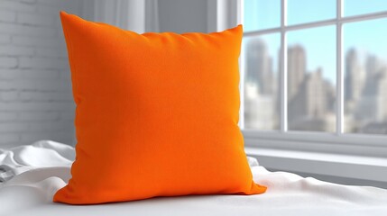 Orange Pillow by the Window
