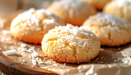 Close-up Moroccan Coconut Ghriba Cookies