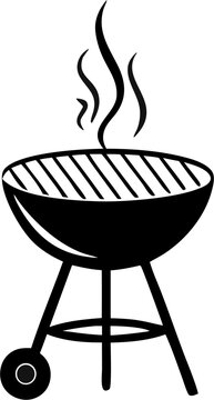 black barbecue grill with smoke clip art preview