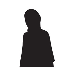 Woman Hijab Silhouette Black and White Vector Image Illustration for Modern Art and Digital Design
