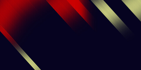 Abstract dark background with bold red and golden gradient light streaks, futuristic diagonal glowing line design, backdrop banner poster 