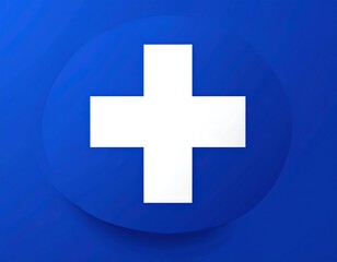 Obraz premium Medical cross icon on blue background