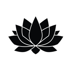 Black lotus flower silhouette bloom petals