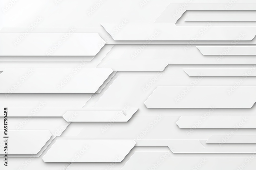Poster a sleek, modern design featuring overlapping white shapes on a light background, creating a minimali
