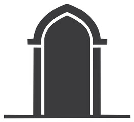 Gothic Archway Entrance Silhouette Vector Illustration Architectural Element