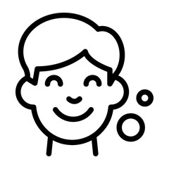 Clean Face Line Icon of Personal Hygiene Icon Set