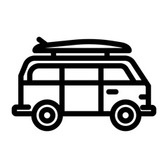 Surf Van Line Icon of Surfing Icon Set