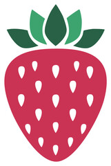 Simple Strawberry Illustration Berry Fruit Vector Art