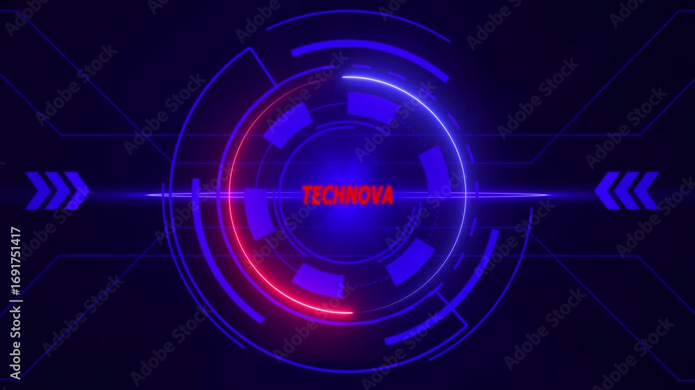 Poster futuristic neon h u d interface technology background digital sci fi abstract data flow network conn