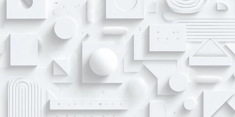 Abstract geometric pattern of white shapes