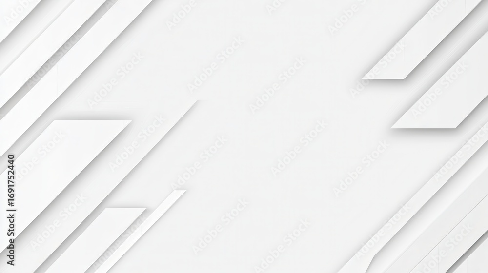 Poster a minimalist design featuring sharp, white geometric shapes on a light background, creating a modern