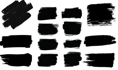 Grunge Brush Strokes Distressed Ink Texture Vector Pack