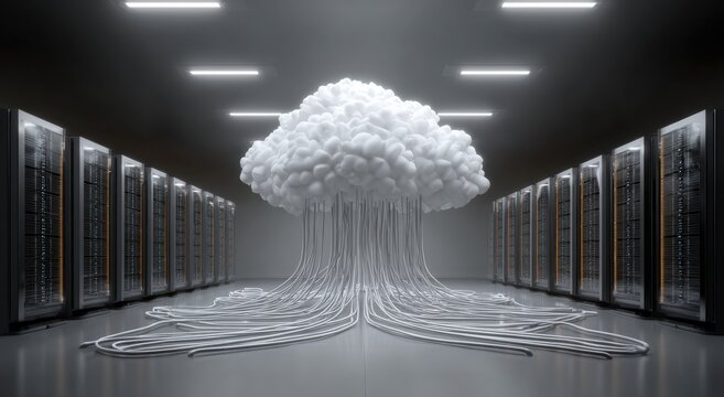 Cloud computing in a server room (1)