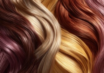 Naklejka premium Close-up of multicolored hair strands