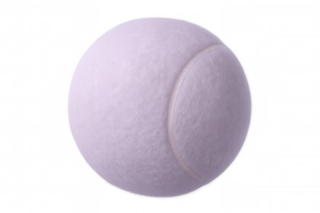 Purple tennis ball spinning, transparent backdrop highlighting textured surface, ideal sports graphic element