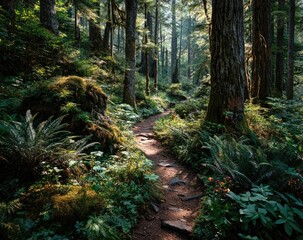 Obraz premium Path through the Emerald Forest