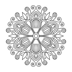 Vintage ring pattern mandala coloring book page