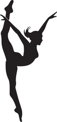 Gymnastic Poses Silhouette Set – Acrobatics, Athlete Dance, Fitness Vector Icons