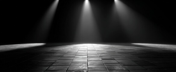 Empty stage lit by spotlights (3)