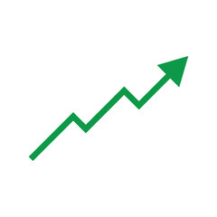 Obraz premium green arrow business growth graph on white background
