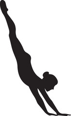 Gymnastic Poses Silhouette Set – Acrobatics, Athlete Dance, Fitness Vector Icons