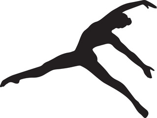 Gymnastic Poses Silhouette Set – Acrobatics, Athlete Dance, Fitness Vector Icons