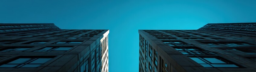 Urban Skyscrapers Against a Clear Sky