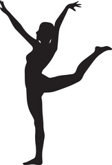 Gymnastic Poses Silhouette Set – Acrobatics, Athlete Dance, Fitness Vector Icons
