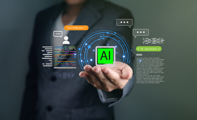 AI assistant, chatbot, artificial intelligence, automation, and coding technology for customer...