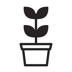 Plant in Pot Line Icon of Gardening and Landscaping Icon Set