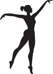 Gymnastic Poses Silhouette Set &ndash; Acrobatics, Athlete Dance, Fitness Vector Icons