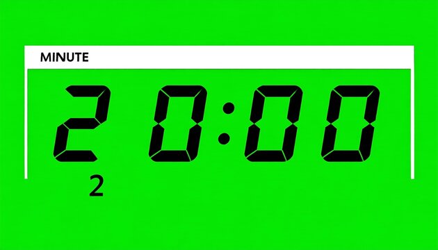 Digital timer display showing 2 minutes