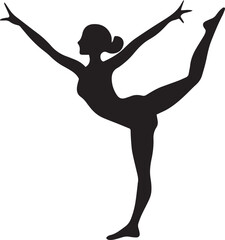 Gymnastic Poses Silhouette Set – Acrobatics, Athlete Dance, Fitness Vector Icons